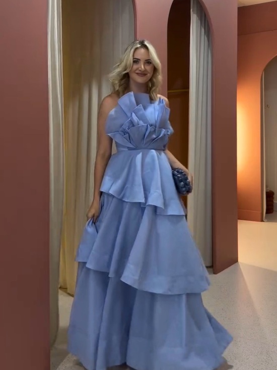 Aje Dresses & Skirts - Aje Selestia Ruffled Strapless Gown
